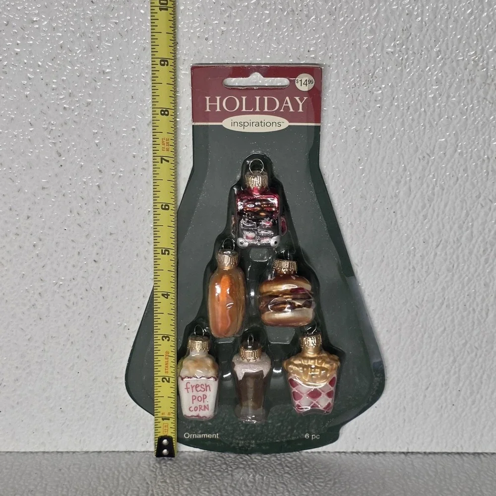 Jo-ann Junk Food Glass Christmas Ornaments Sealed NOS 6 Pieces